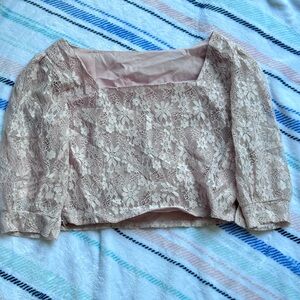 Elegant Lace Blouse in Blush Pink